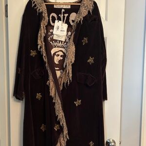 NWT - Magnolia Pearl Velvet Sequtar Applicaque Emery Jacket 461 in Rooted